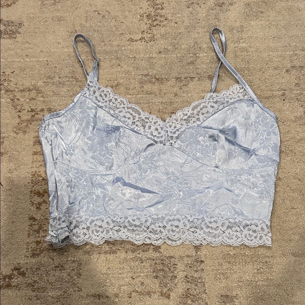 Lace Trim Satin Cami Top